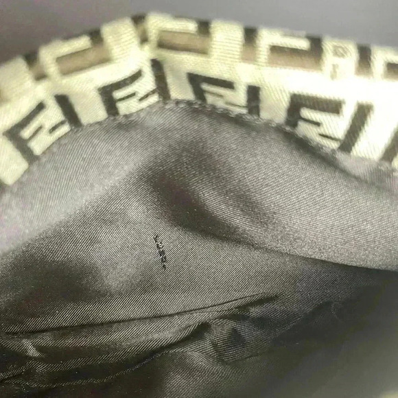 FENDI Zucchino Monogram Double Flap Baguette Shoulder Bag Brown FF Vintage Y2K - Picture 9 of 16